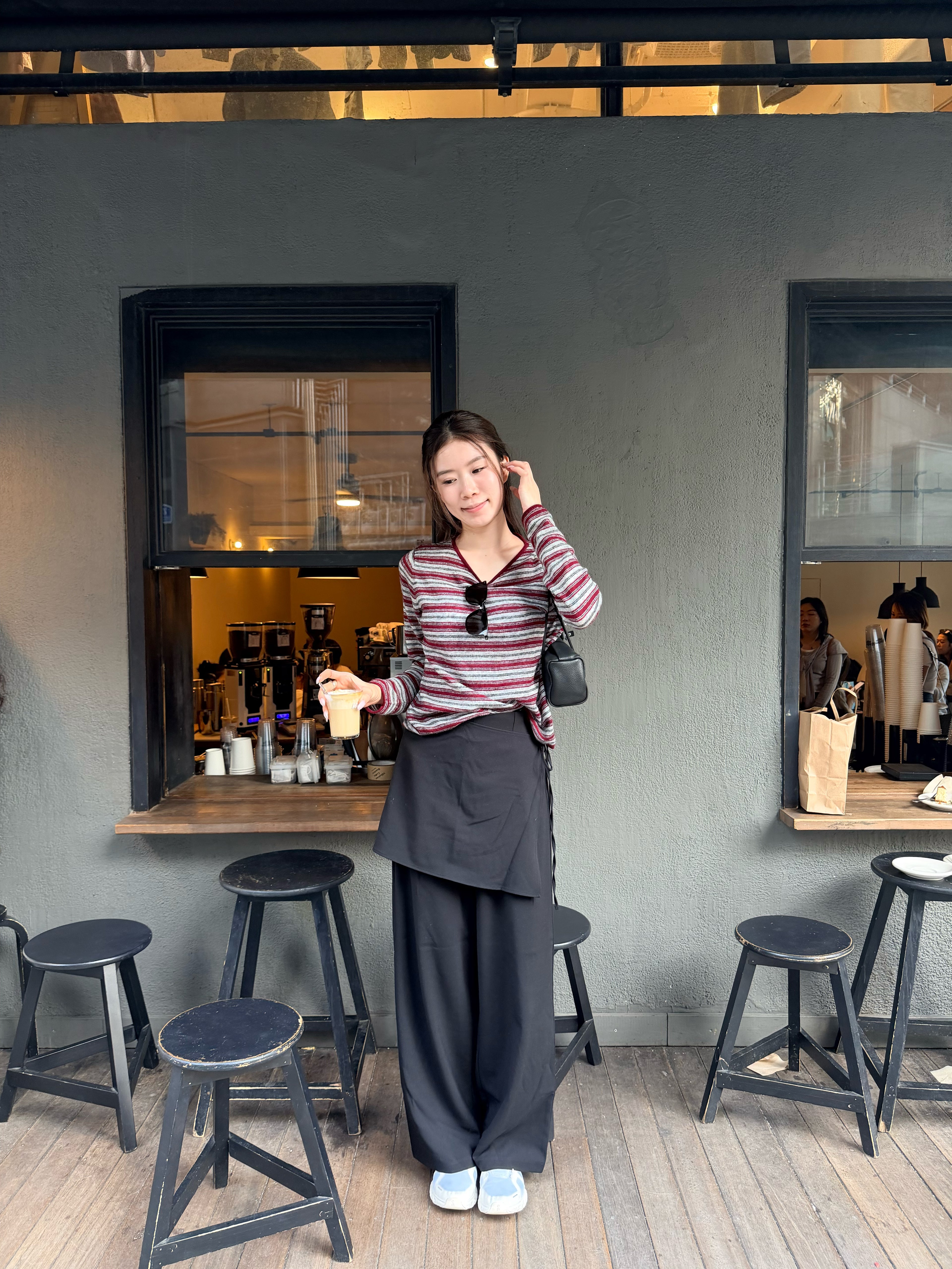 Stripe Thin Wool Long Sleeves Top