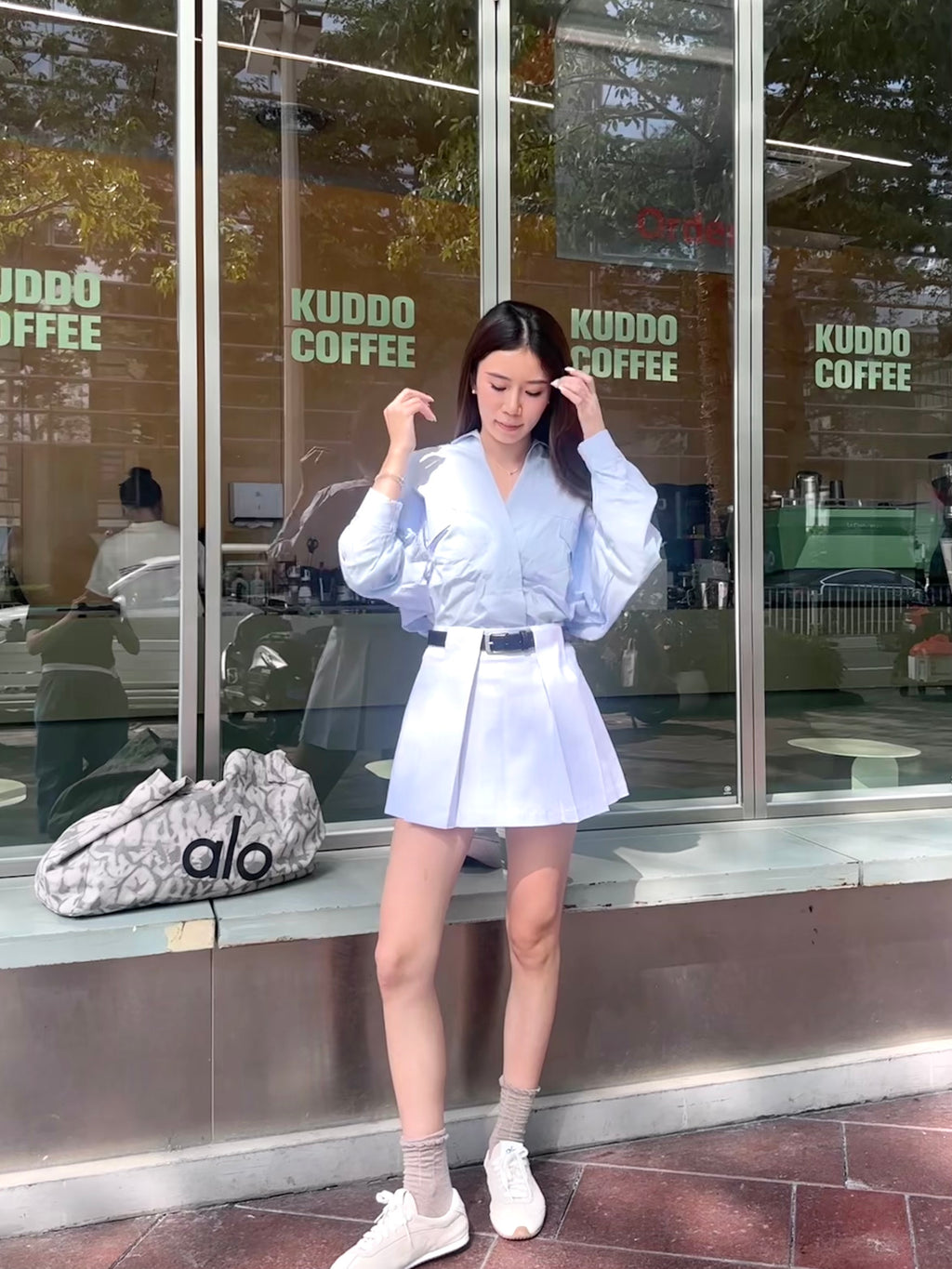 Pleated Skirt with Belt