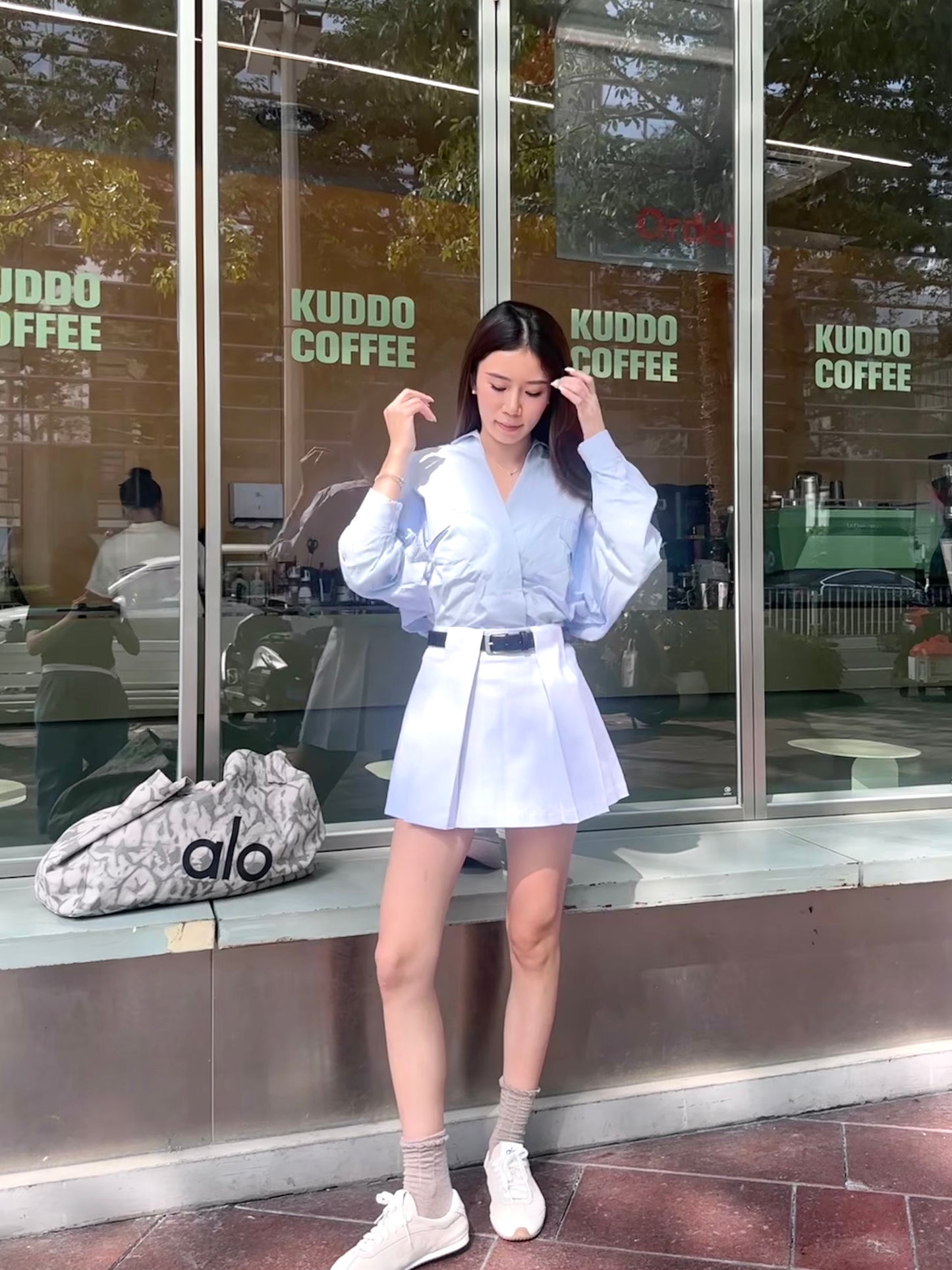 Pleated Skirt with Belt