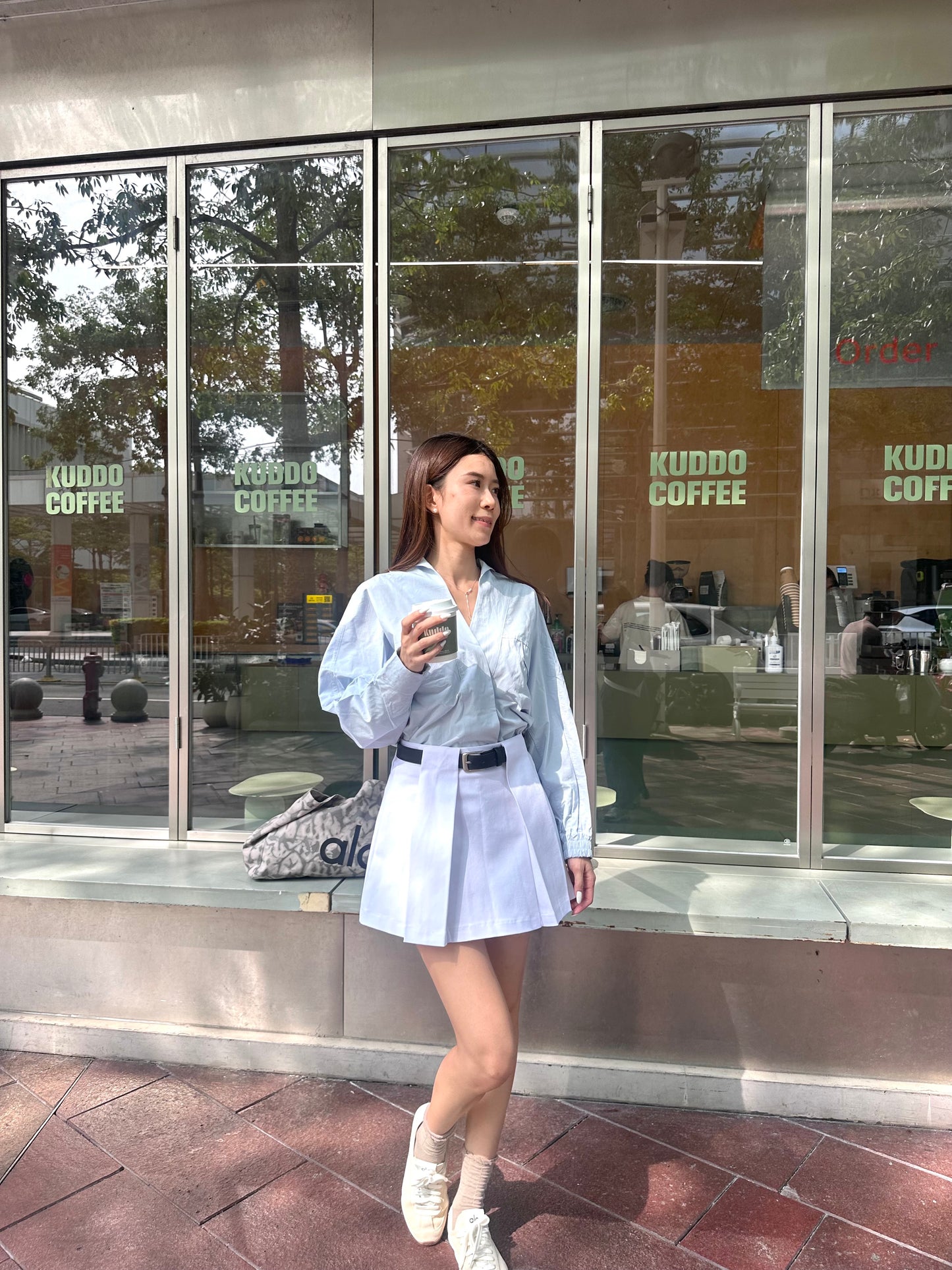Pleated Skirt with Belt