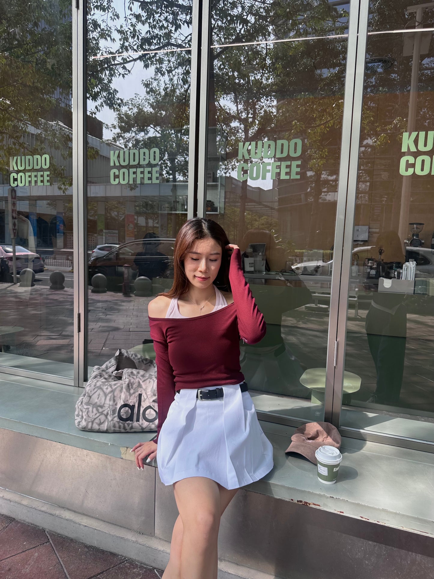 Mix Colour Cross Neck Long Sleeves Top