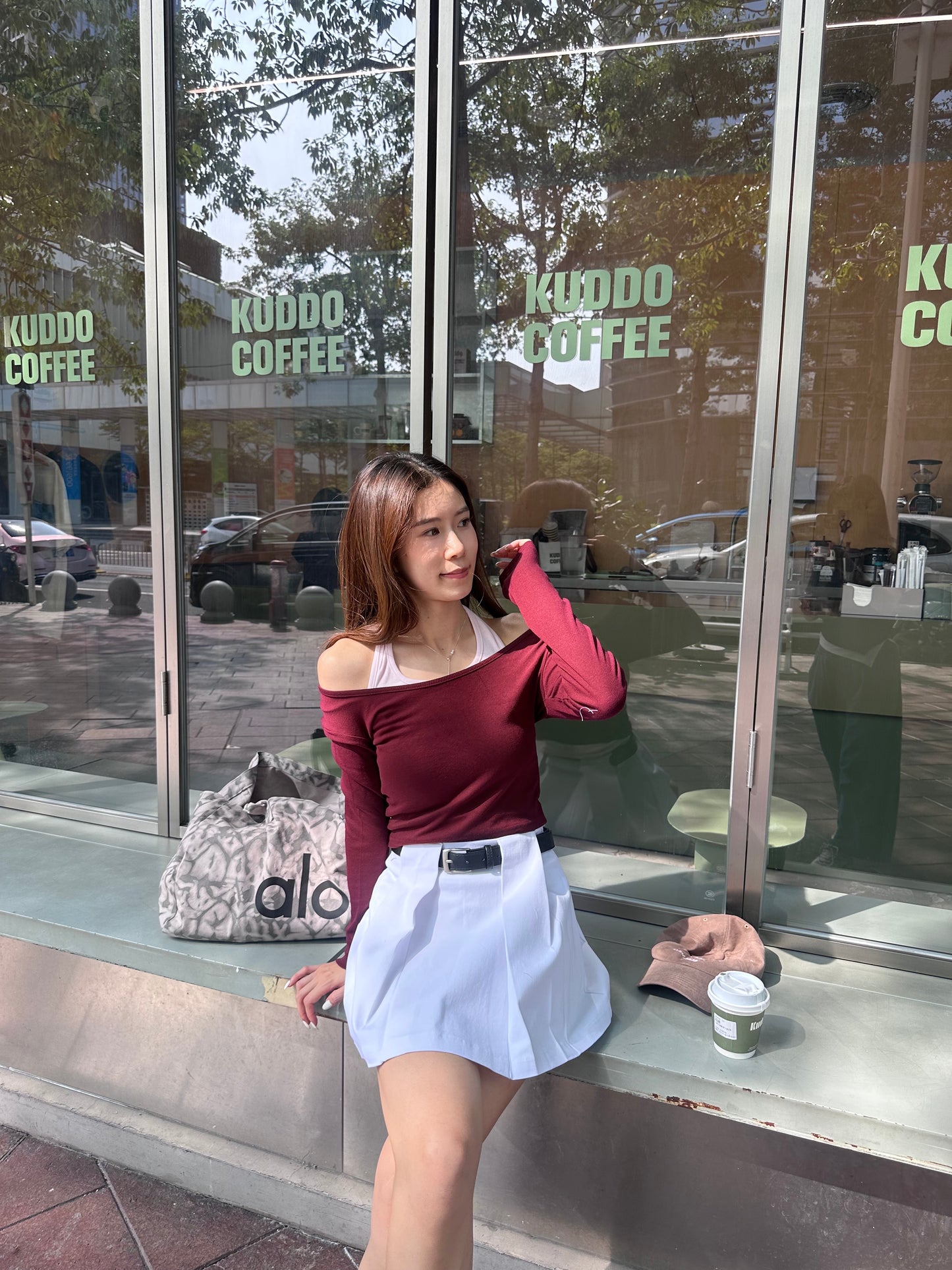 Mix Colour Cross Neck Long Sleeves Top