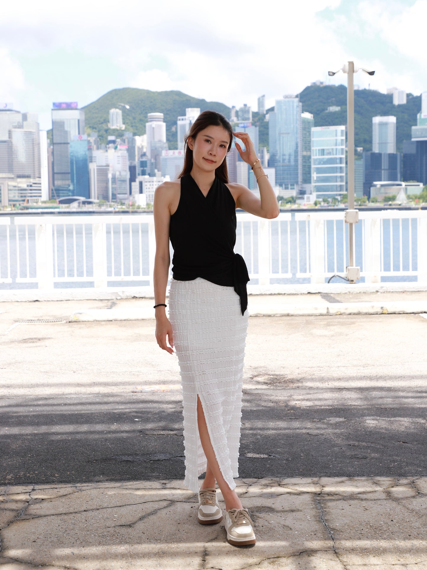 Tofu Comfy Maxi Slit Skirt