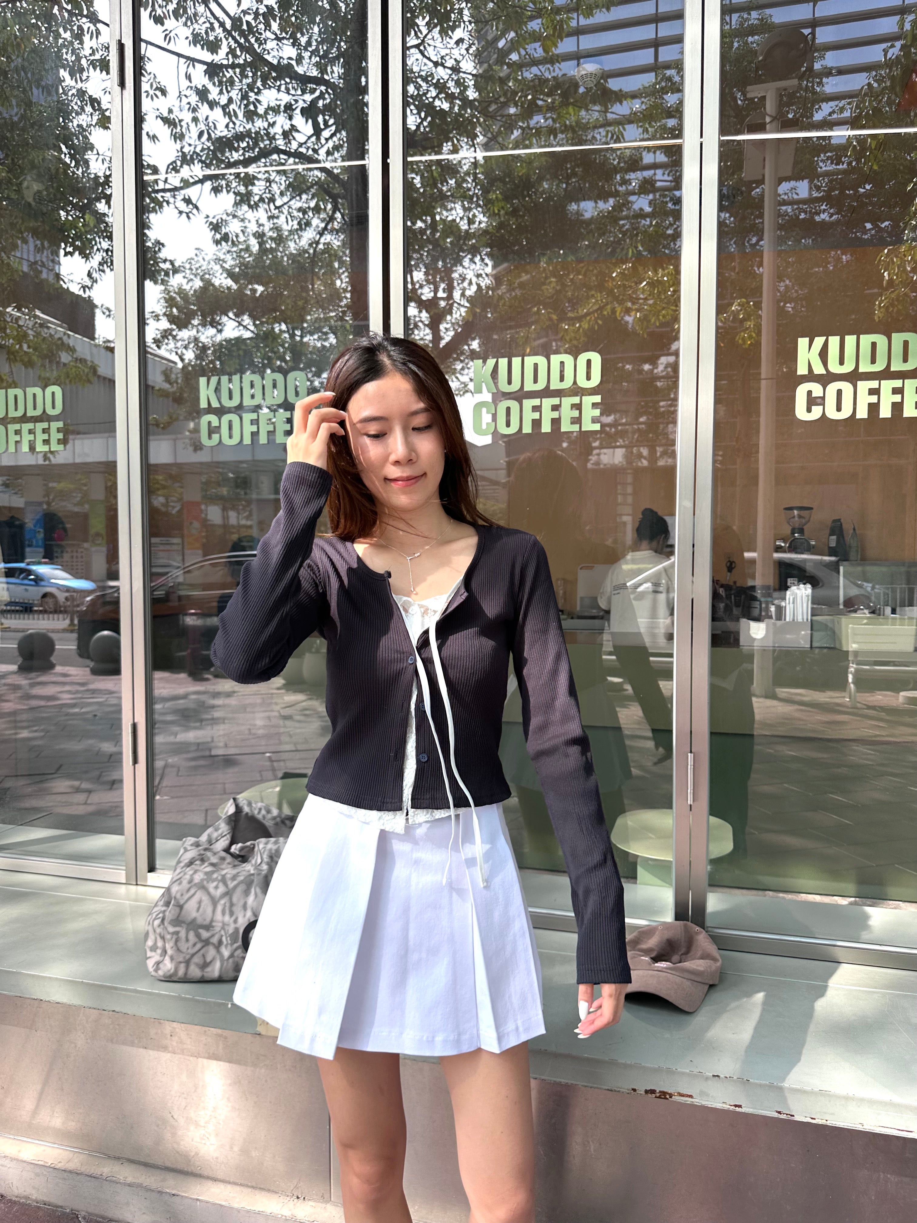 Lace Cotton Double Cardigan