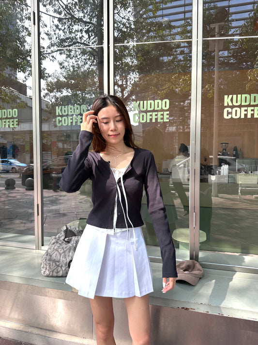 Lace Cotton Double Cardigan