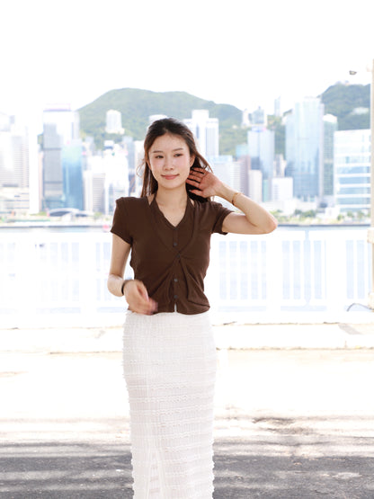 Cross Neck Cotton T Top