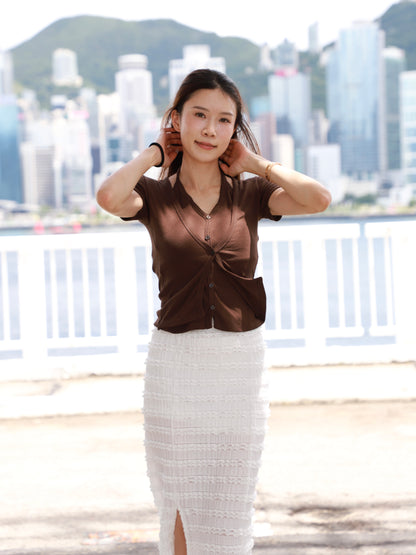 Cross Neck Cotton T Top