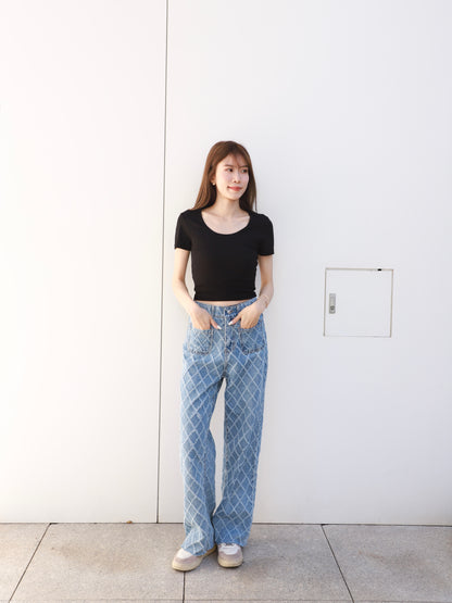 Triangle Tweed Touch Denim Jeans
