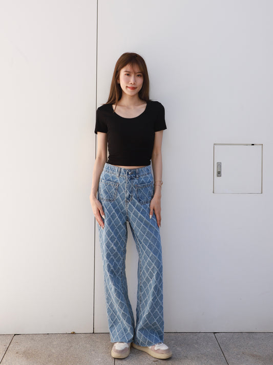 Triangle Tweed Touch Denim Jeans