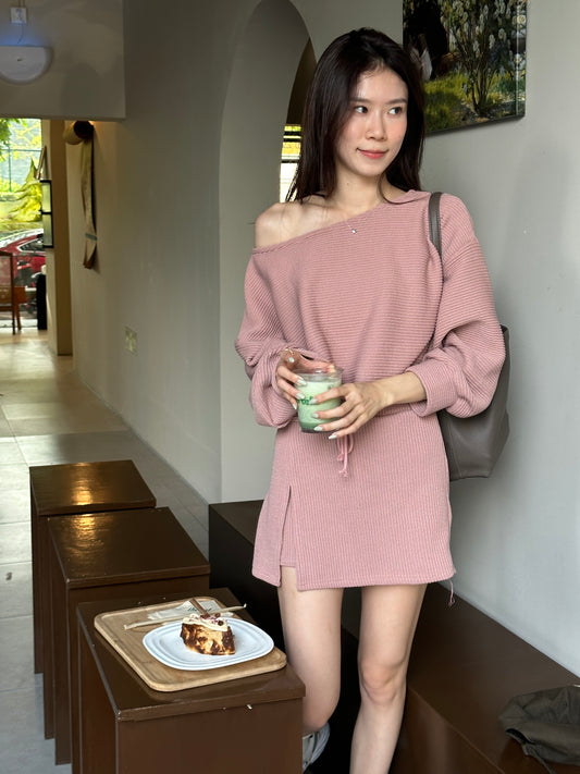 One Side Off Shoulder Top & Skirt Set