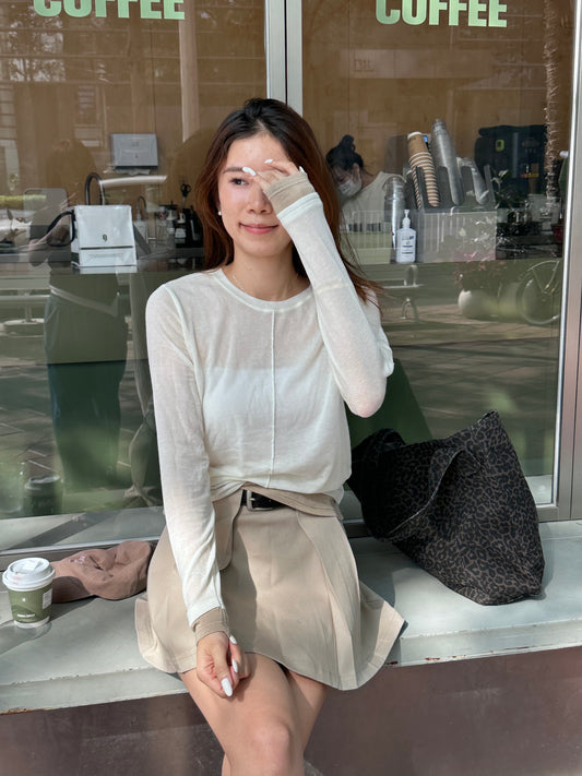 Cotton Mix Long Sleeves Top