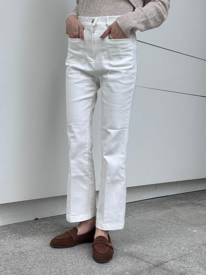 Comfy Flexible Denim White Jeans