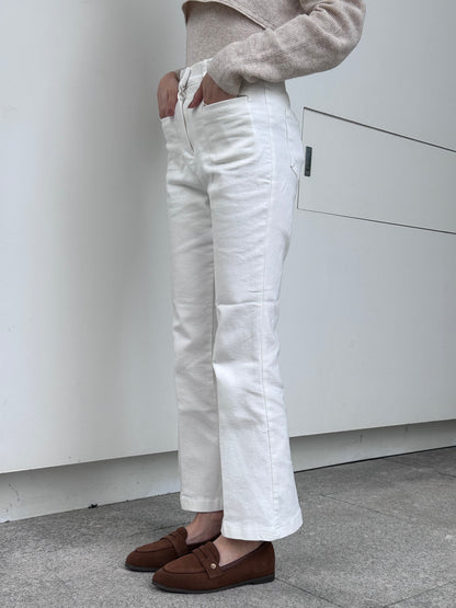 Comfy Flexible Denim White Jeans