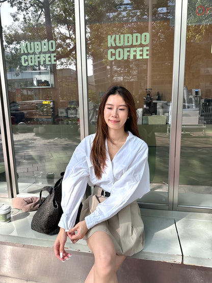 Oversized Big Pockets Shirt Top