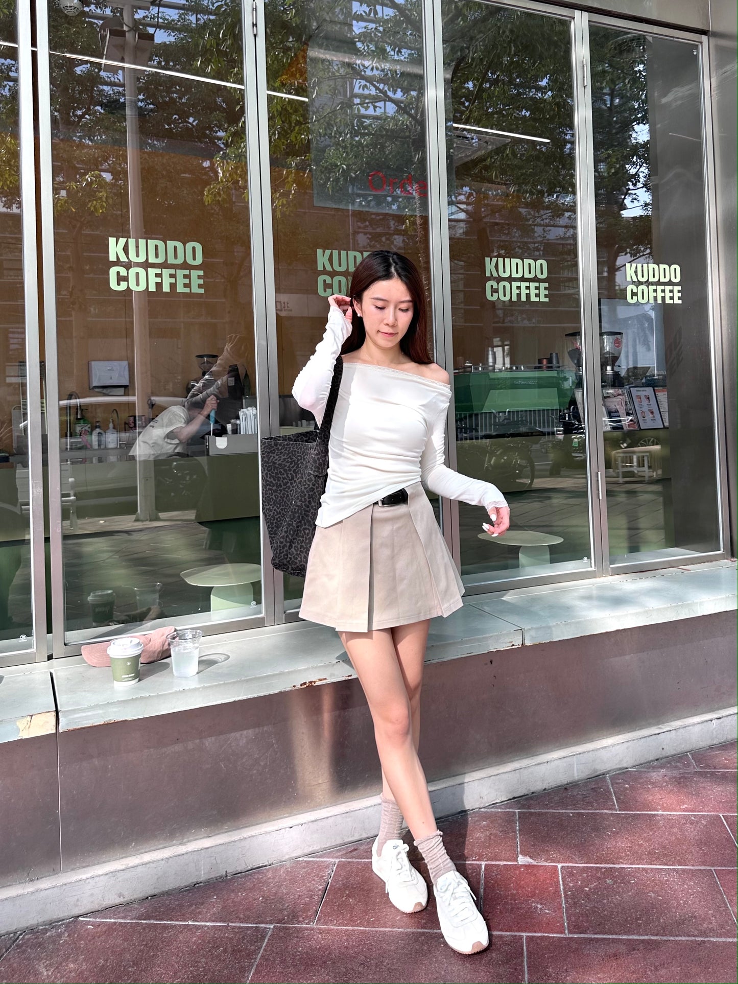 Pleated Skirt with Belt