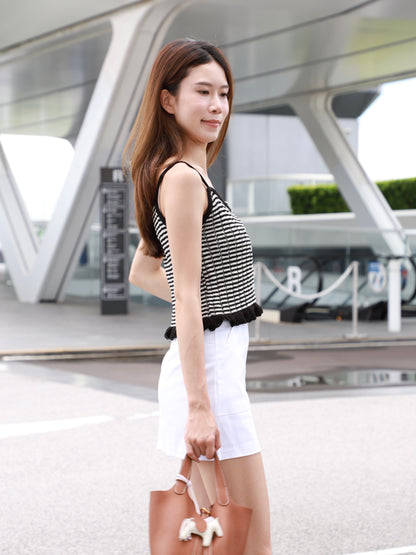 Knitted Checked Tank Top