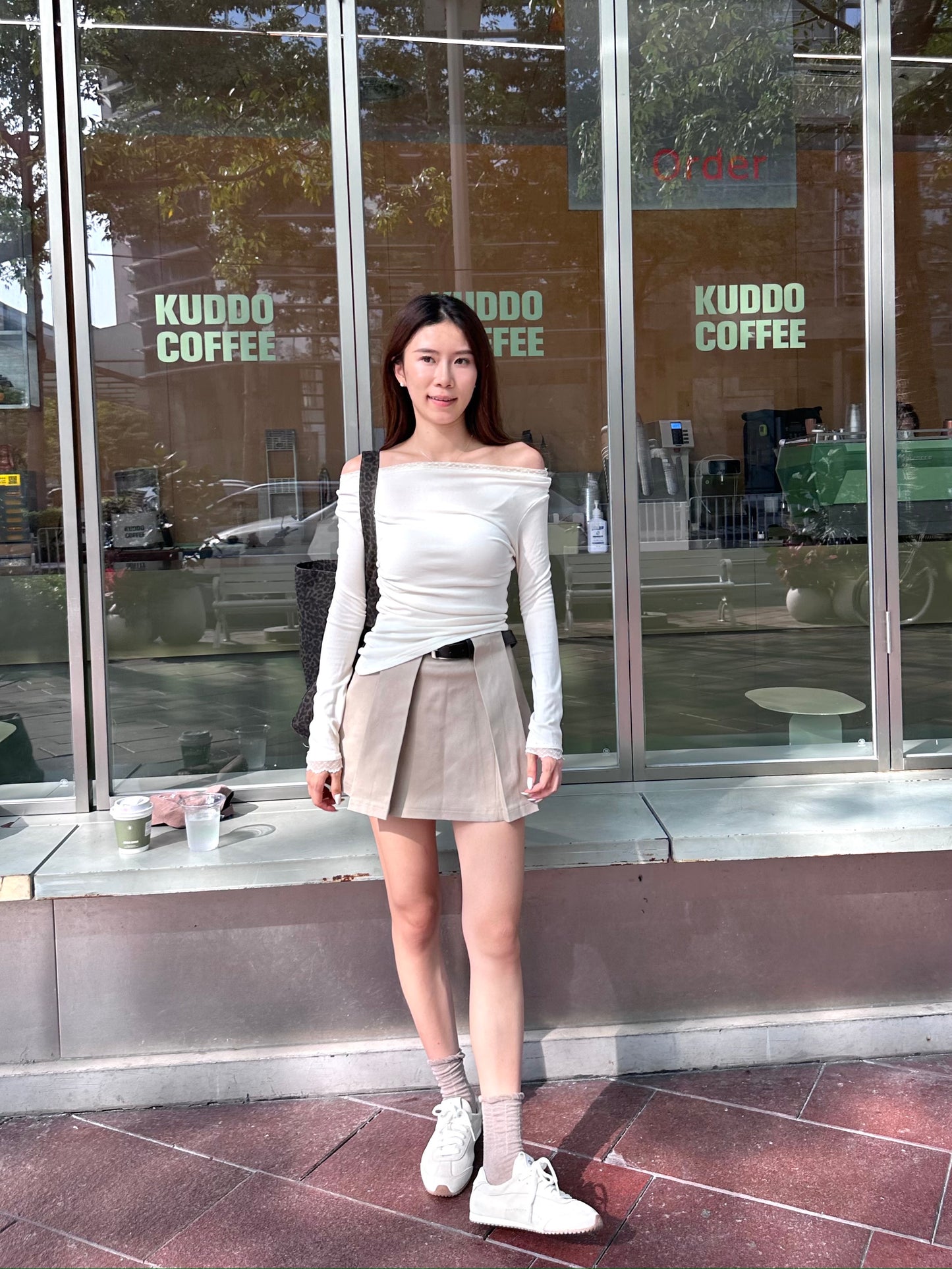Lace Shoulder Long Sleeves Top