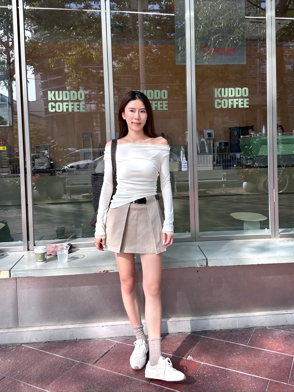 Pleated Skirt with Belt