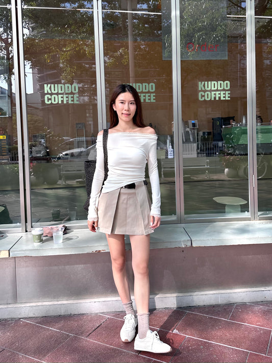 Pleated Skirt with Belt