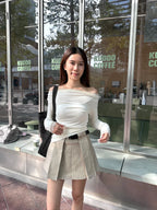 Pleated Skirt with Belt