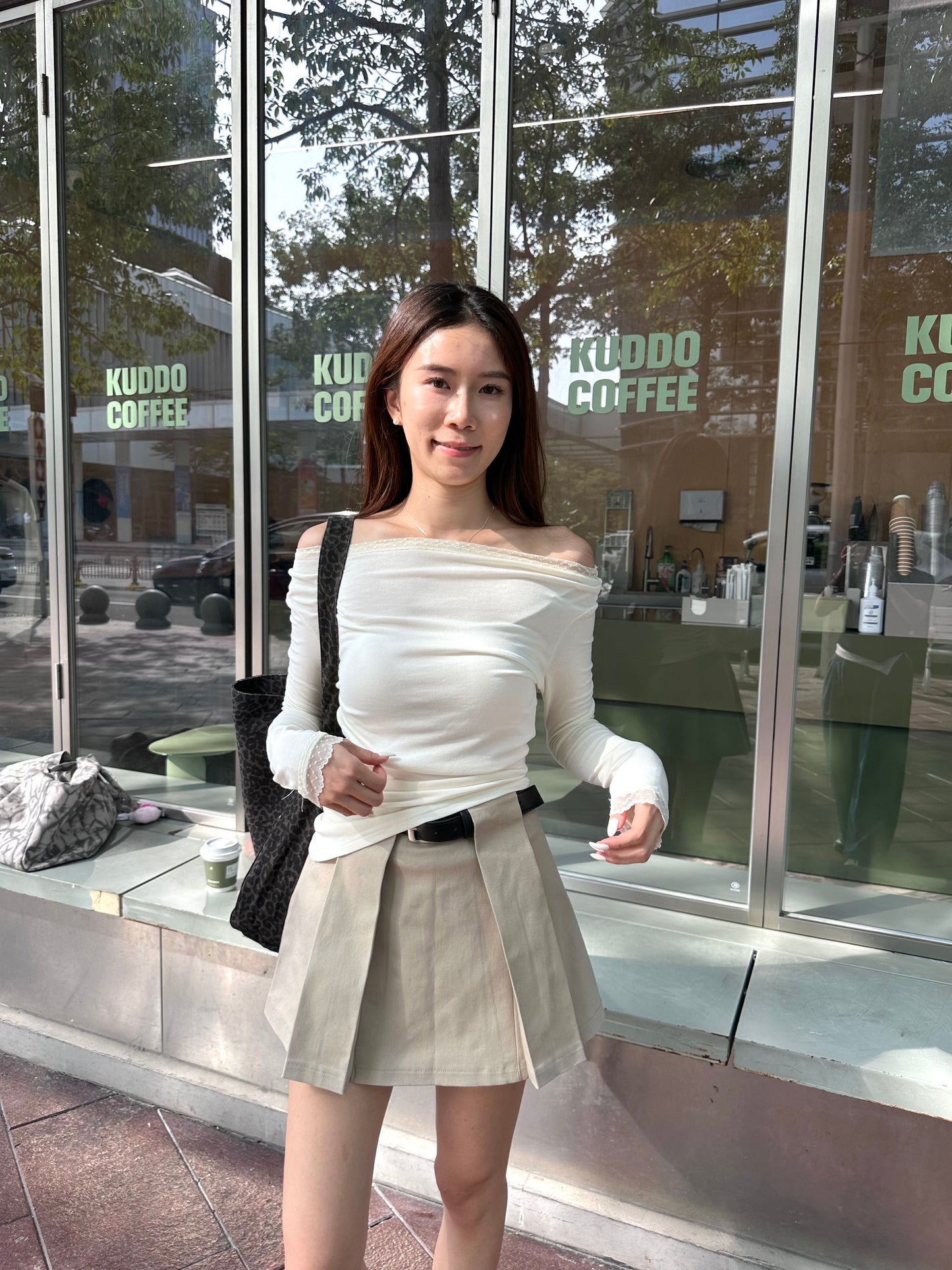 Pleated Skirt with Belt
