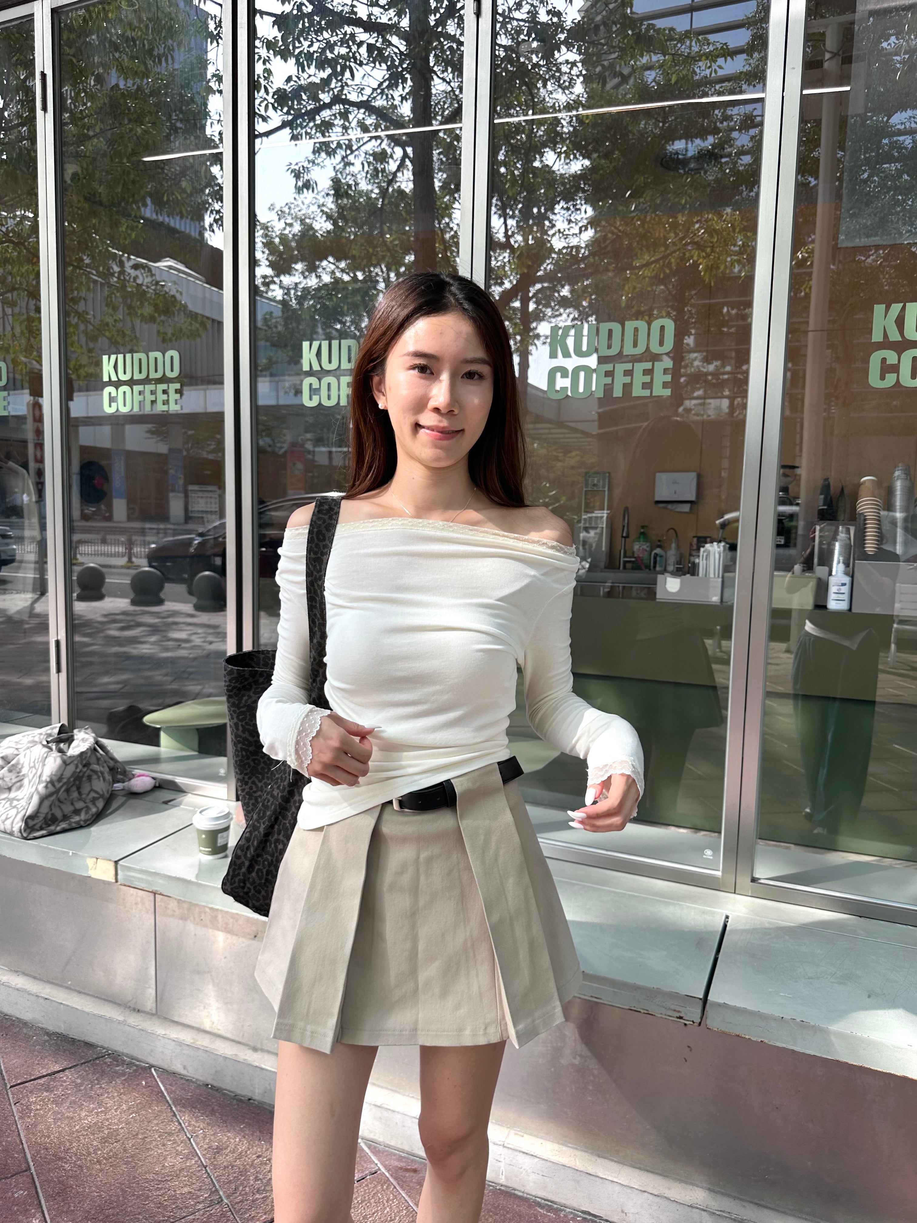 Pleated Skirt with Belt