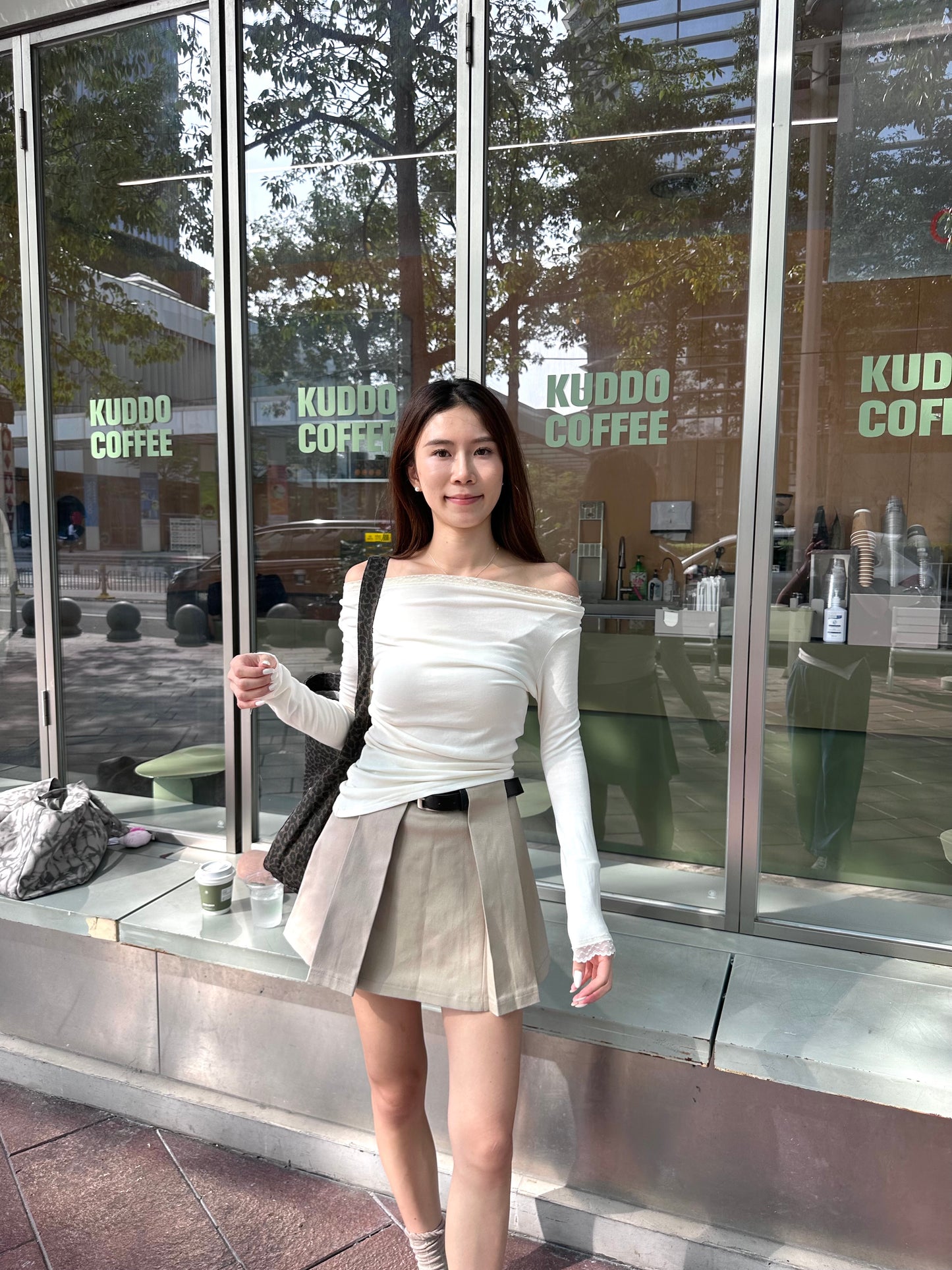 Pleated Skirt with Belt