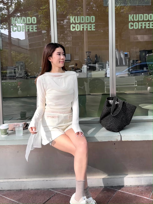 Fishy Tail Lace Long Sleeves Top