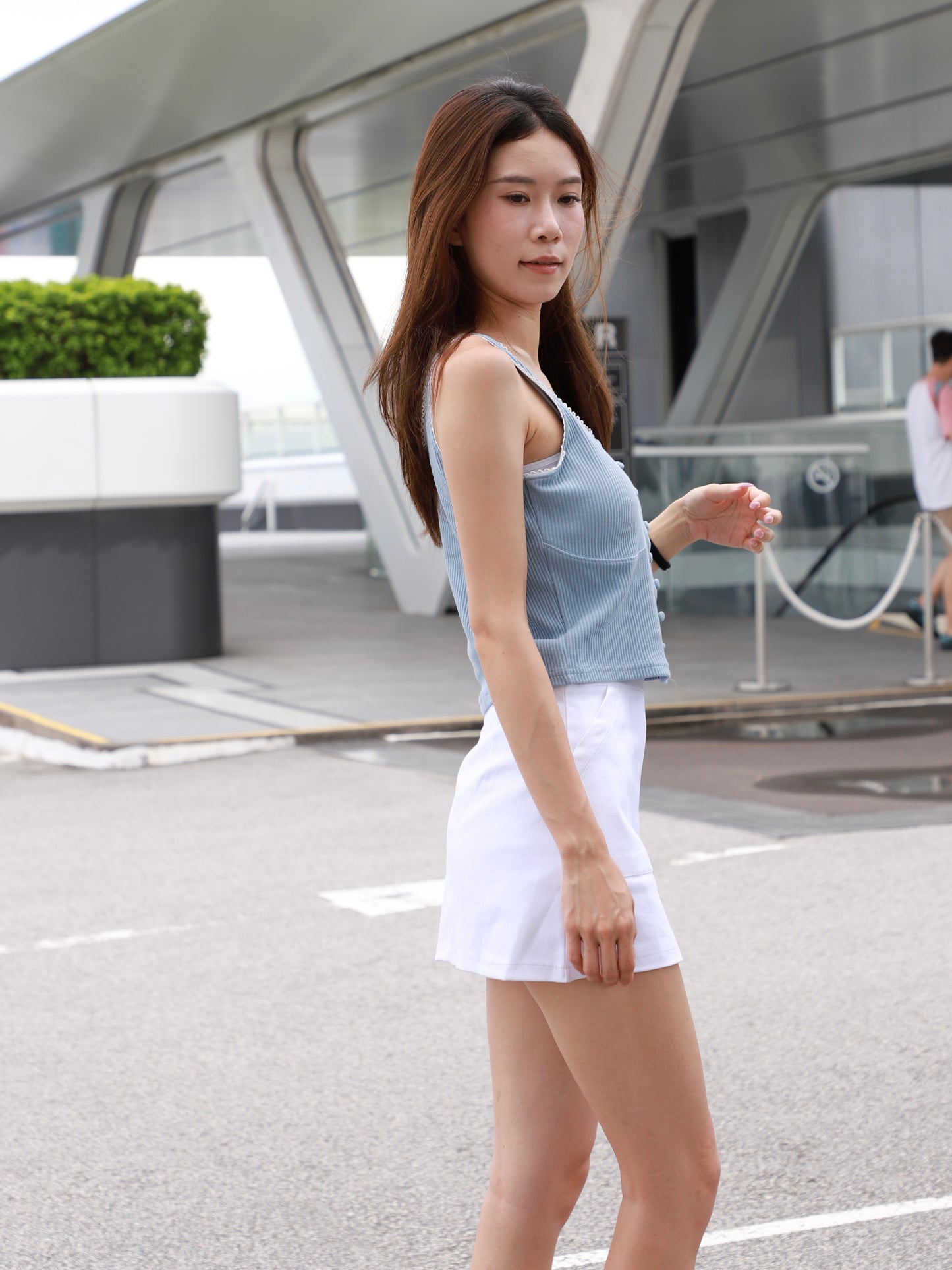 Lace Outlined Tank Top with pads