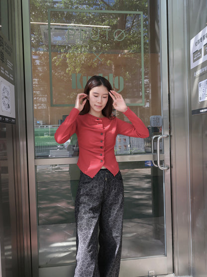 Whole Ruffles Long Sleeves Top
