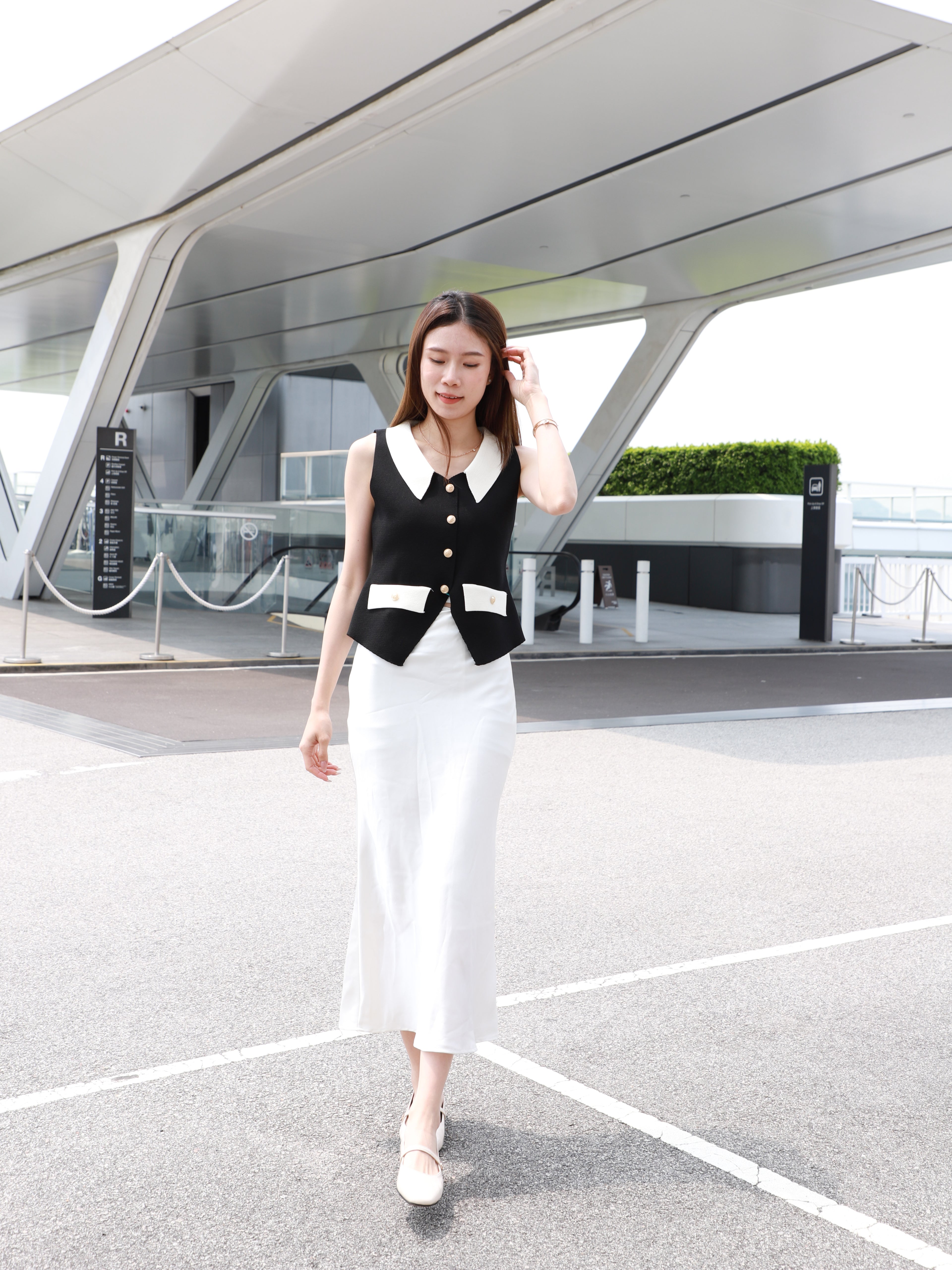 Collar French Like Tank Top