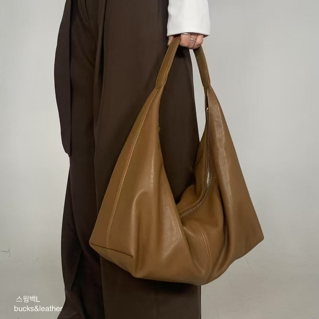 Real Leather Croissant Bag