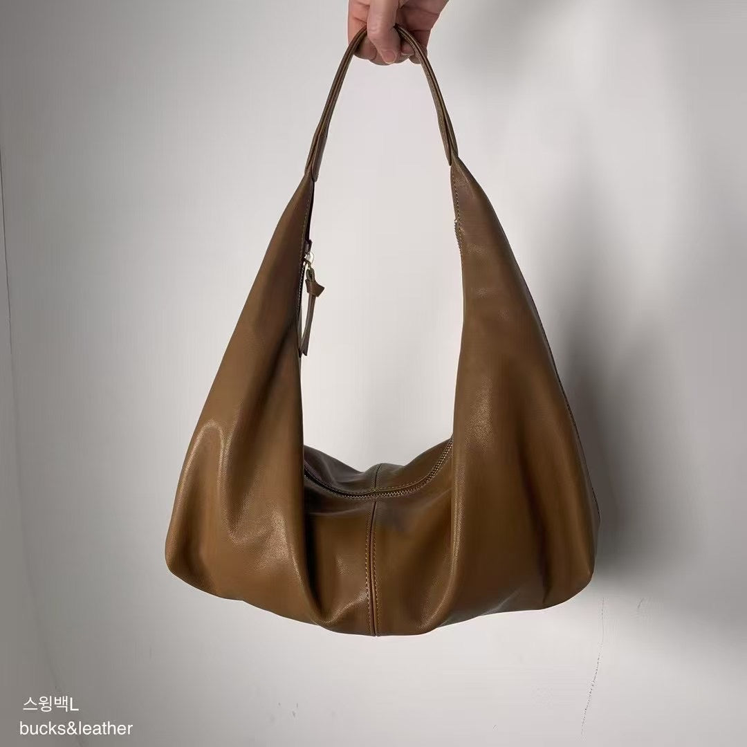 Real Leather Croissant Bag