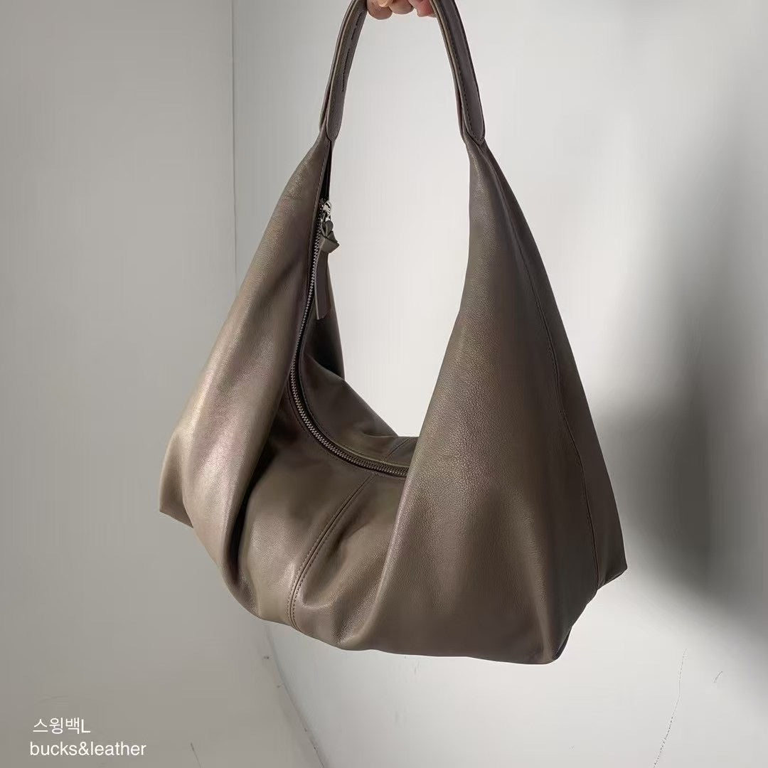 Real Leather Croissant Bag