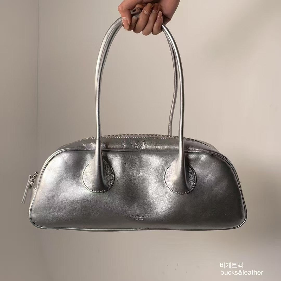 Real Leather Baguette Bag