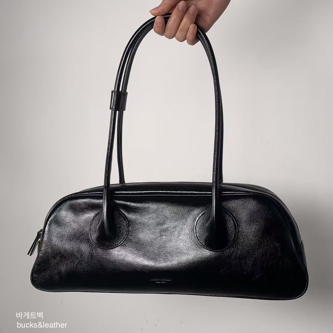 Real Leather Baguette Bag