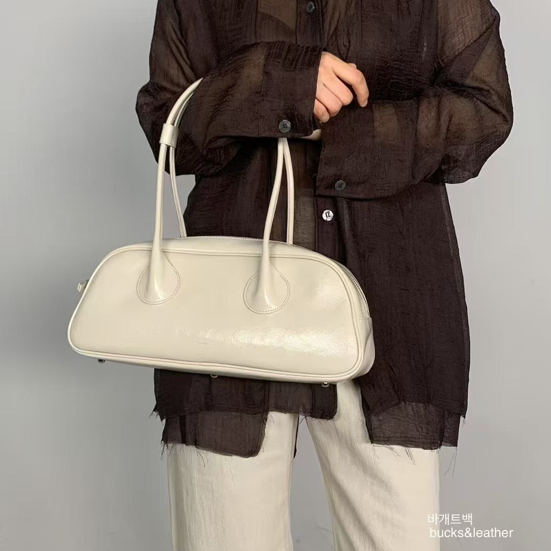Real Leather Baguette Bag