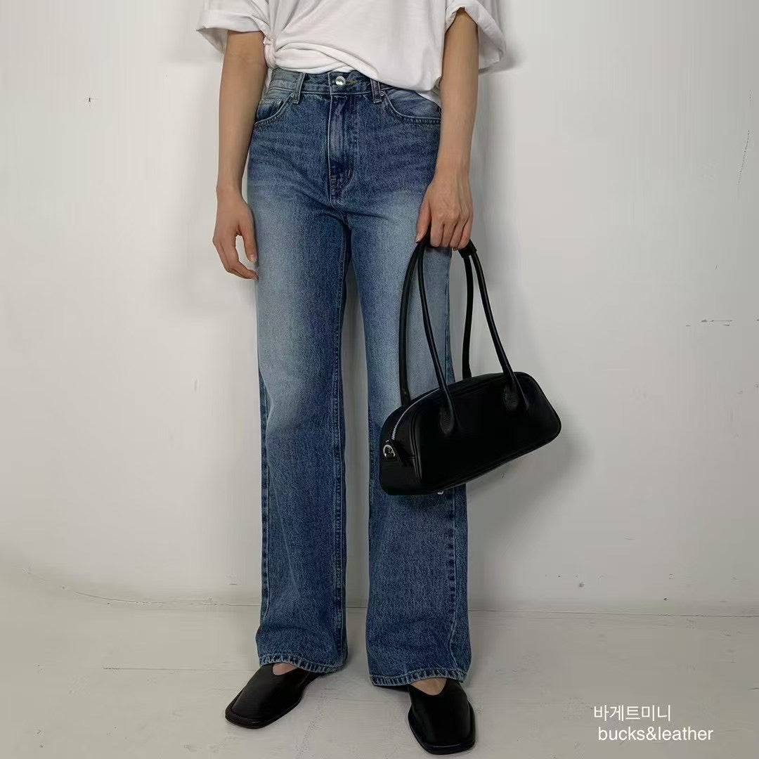 Real Leather Baguette Bag