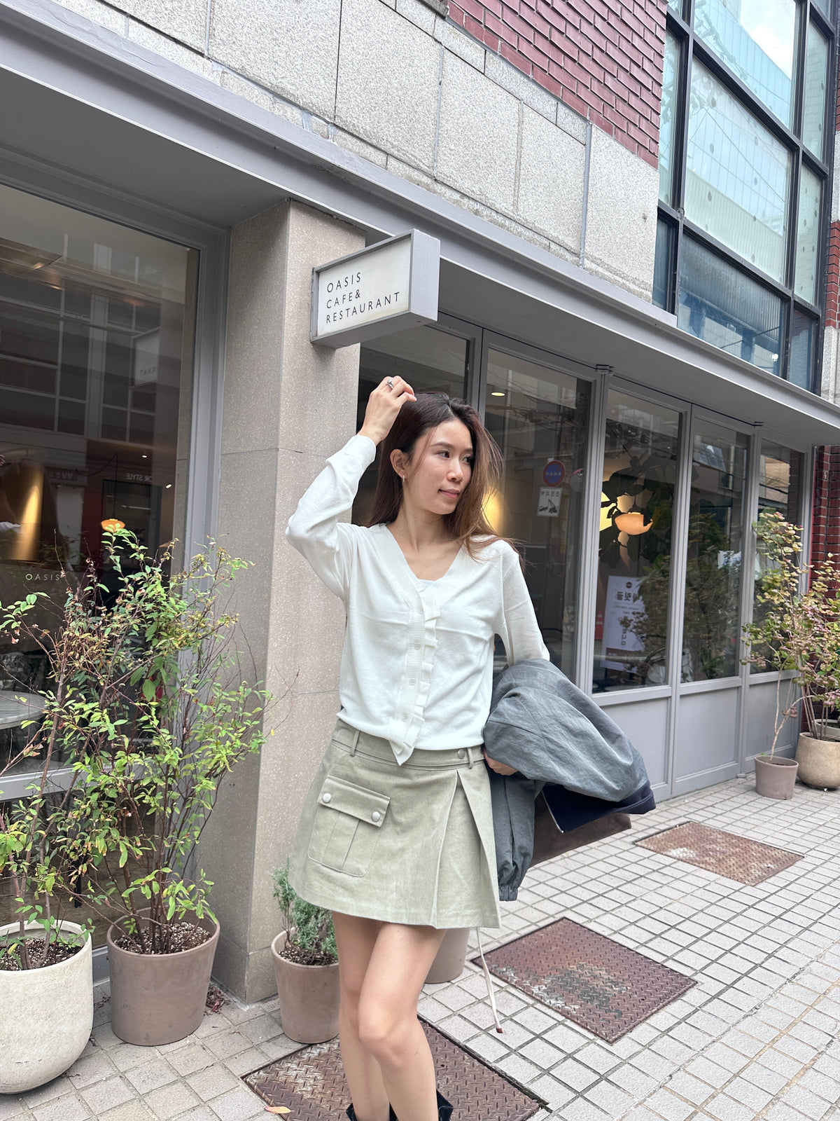 Ruffles Neck Soft Cardigan