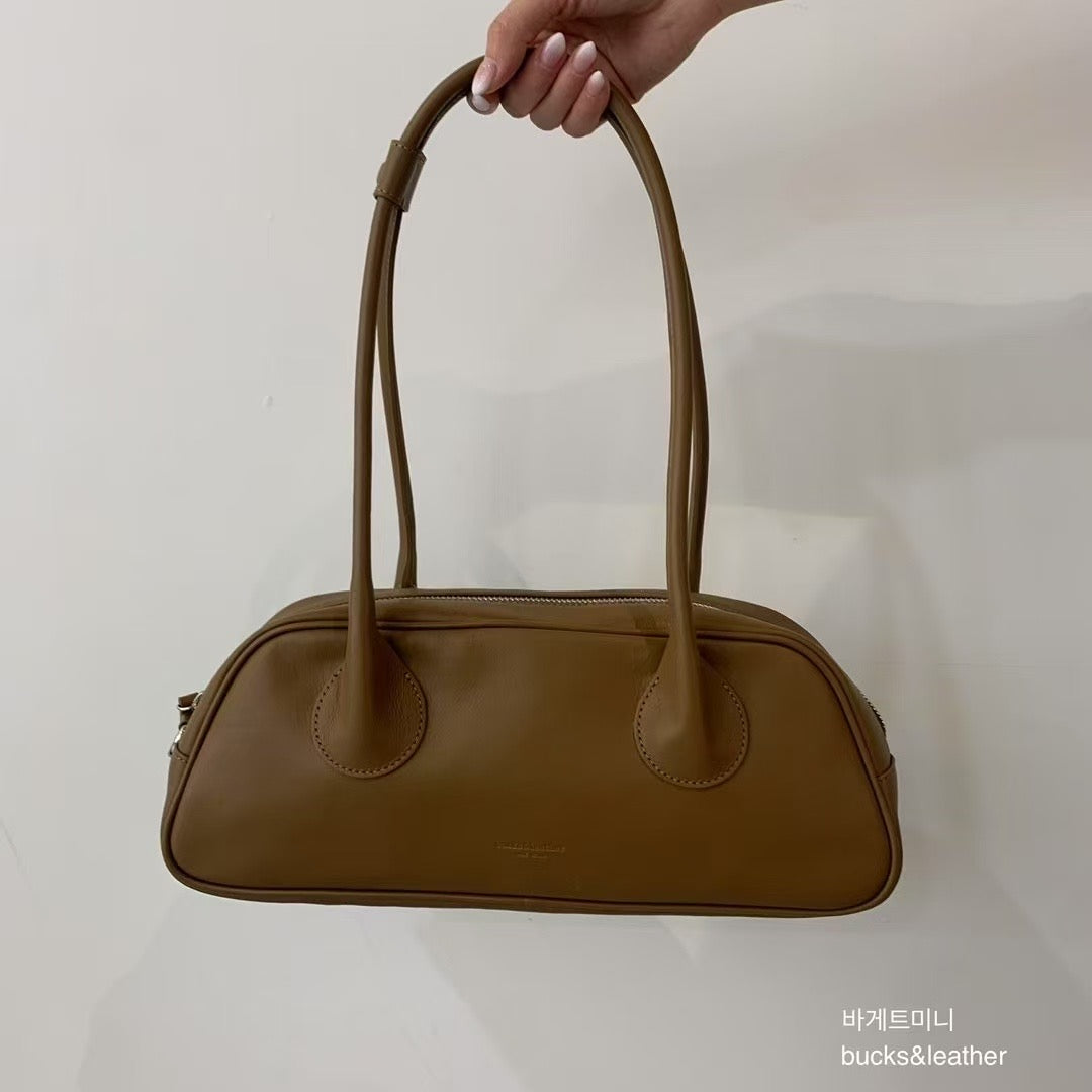 Real Leather Baguette Bag