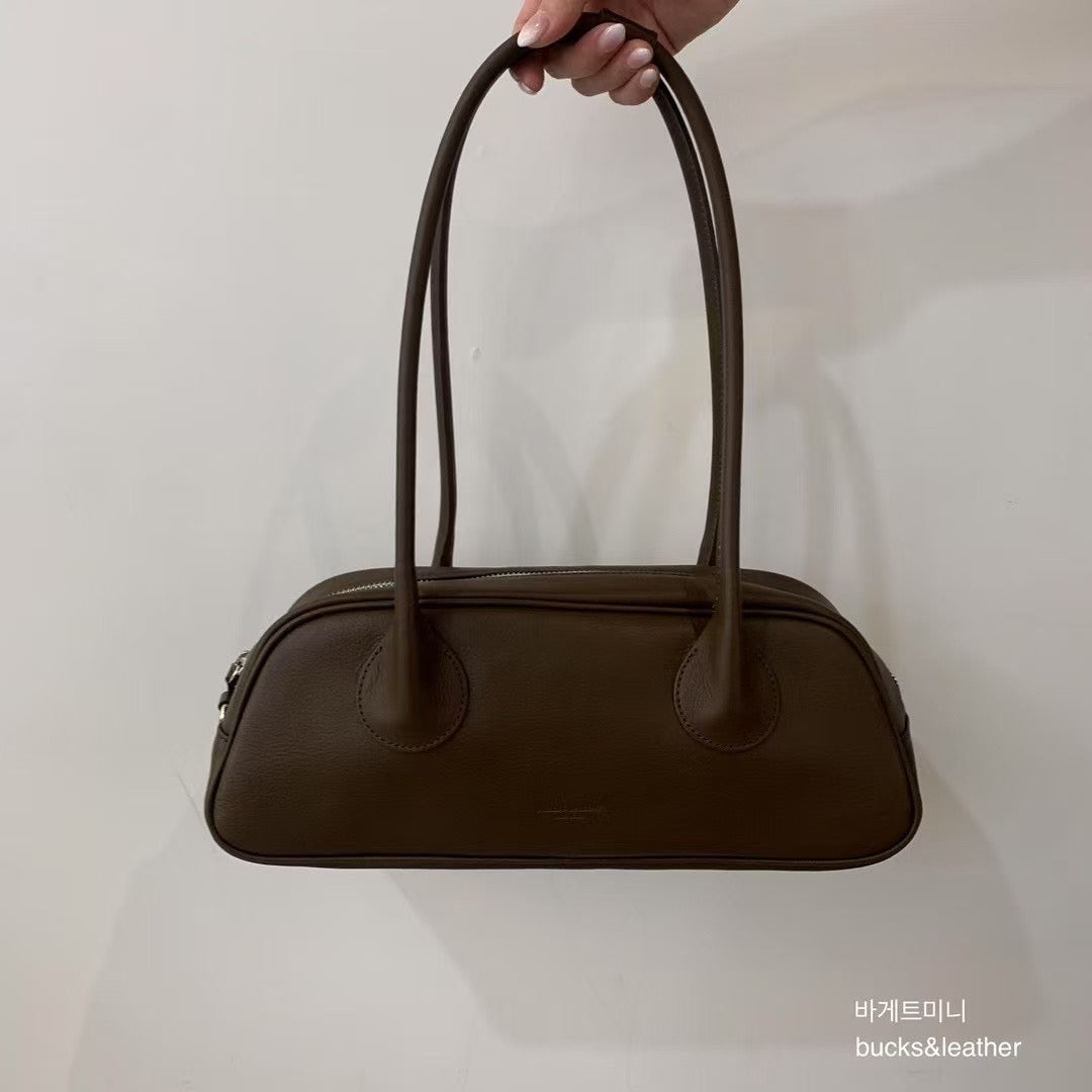 Real Leather Baguette Bag