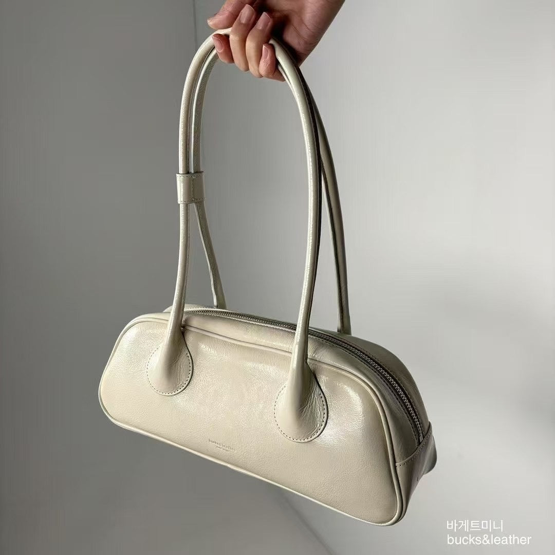 Real Leather Baguette Bag