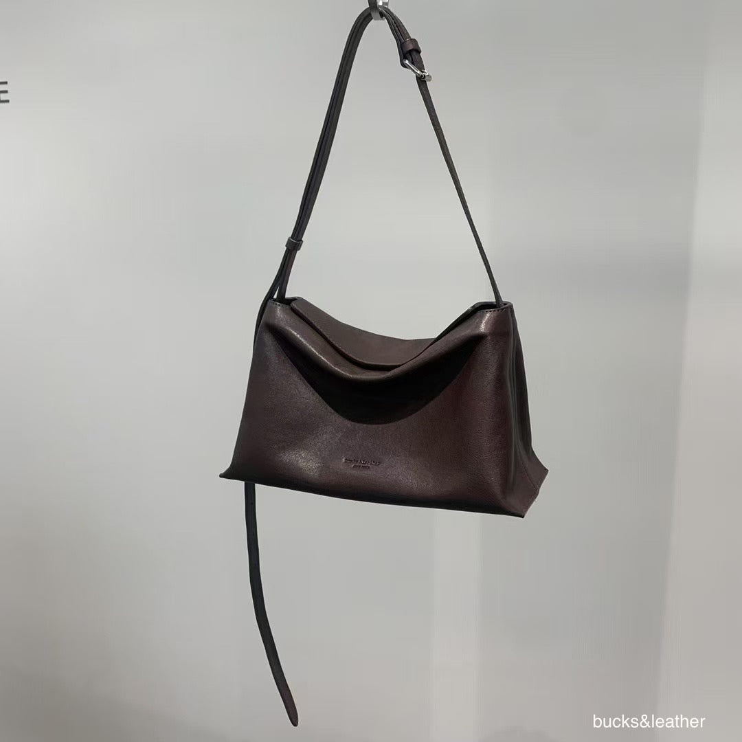Real Leather Flap Bag