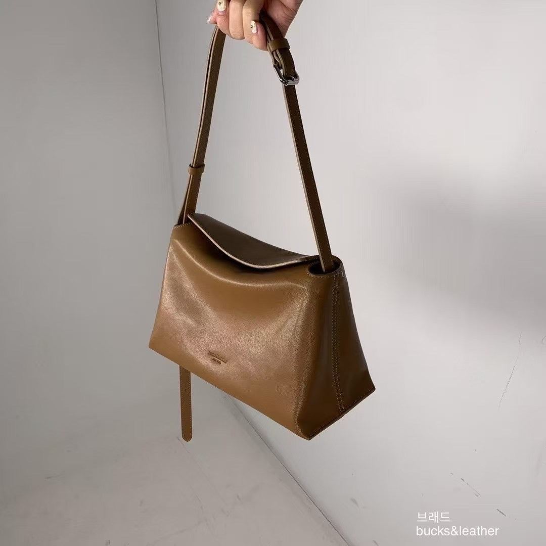 Real Leather Flap Bag