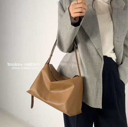 Real Leather Flap Bag