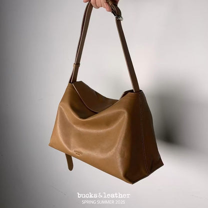 Real Leather Flap Bag