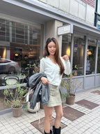 Ruffles Neck Soft Cardigan