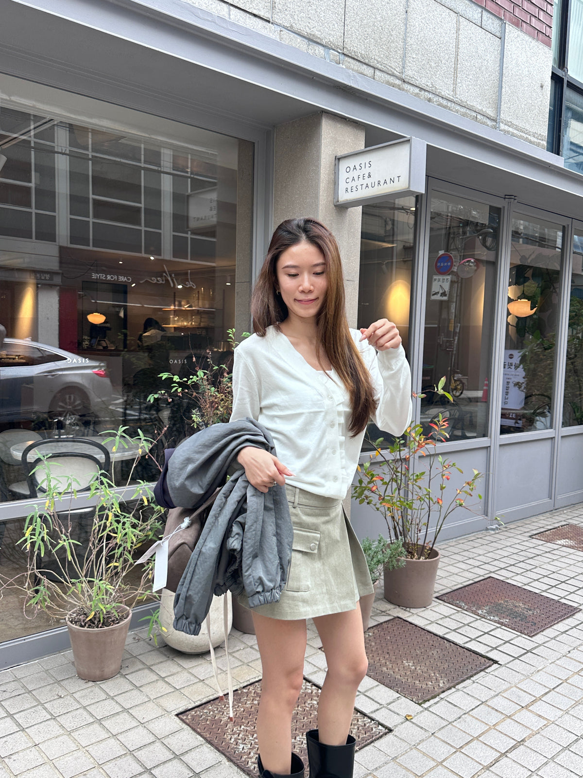 Ruffles Neck Soft Cardigan