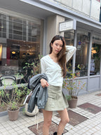 Ruffles Neck Soft Cardigan