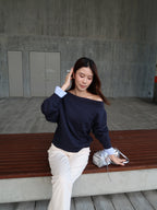 Mix Shirt Sleeves Sweater